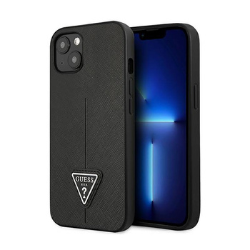 Guess Saffiano Triangle Logo Tasche - iPhone 14 Plus Tasche (schwarz)