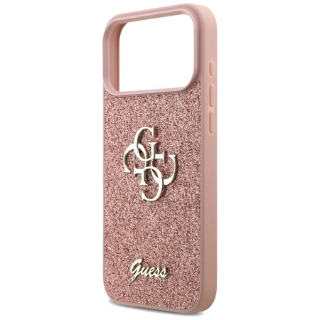 ETUI DO IPHONE 17 PRO MAX RÓŻOWE GUESS ORYGINALNE BROKATOWE ELEGANCKIE