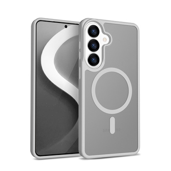 Crong Hybrid Matte Magnetic - MagSafe Case for Samsung Galaxy S26 (Gray)