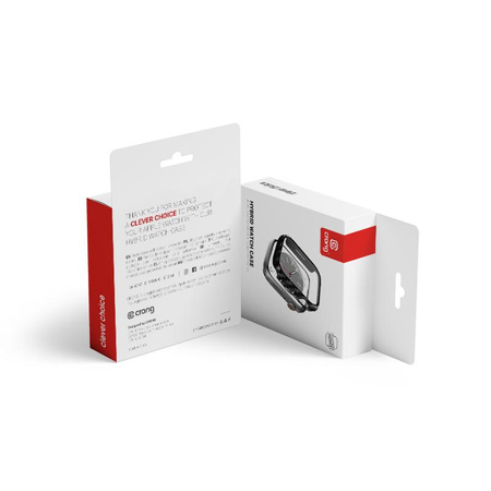 Crong Hybrid-Uhrengehäuse – Gehäuse mit Glas für Apple Watch 45 mm (Carbon)