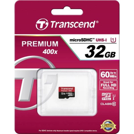 Transcend Speicher microSDHC - Speicherkarte 32 GB Klasse 10 UHS-I U1 60/25 MB/s