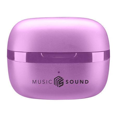 Cellularline Music Sound Flow - V5.3 TWS kabelloser Bluetooth-Kopfhörer mit Ladetasche (lila)