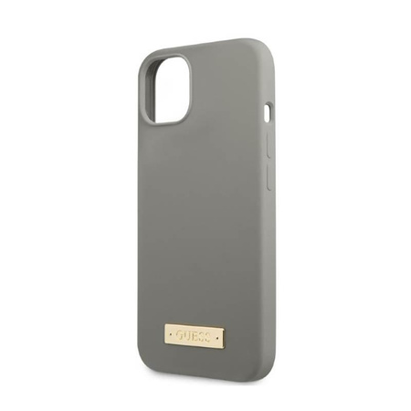 Guess szilikon logólemez MagSafe - iPhone 13 Mini tok (szürke)