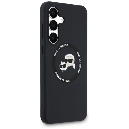 Karl Lagerfeld Silicone Karl & Choupette Heads MagSafe – Case Samsung Galaxy S25 FE (black)