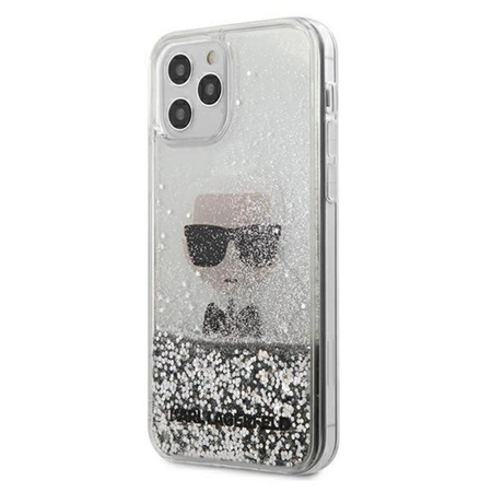 Karl Lagerfeld Liquid Glitter Ikonik - iPhone 12 Pro Max Tasche (silber)