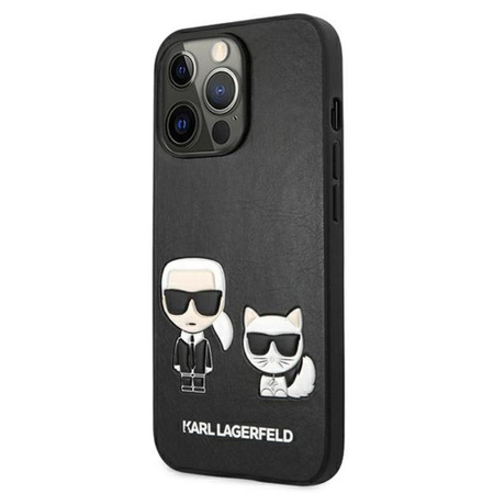 Karl Lagerfeld PU-Leder mit Karl & Choupette Prägung - iPhone 13 Pro Tasche (schwarz)