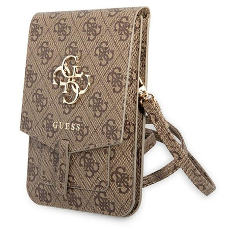 Guess 4G Big Metal Logo Phone Bag - Bag with smartphone compartment (brown)