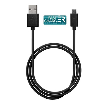 PURO Plain Cable - USB-Micro USB csatlakozókábel, 1A, 1 m (fekete)