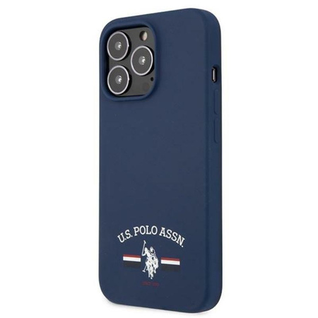 US Polo Assn szilikon logó - iPhone 13 Pro Max tok (tengerészkék)