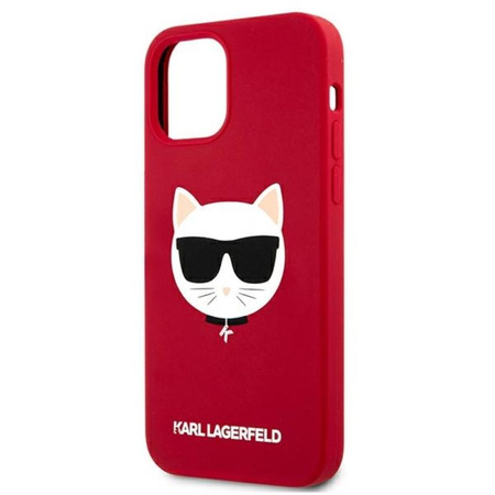 Karl Lagerfeld Choupette Head Silicone - Coque iPhone 12 / iPhone 12 Pro (rouge)