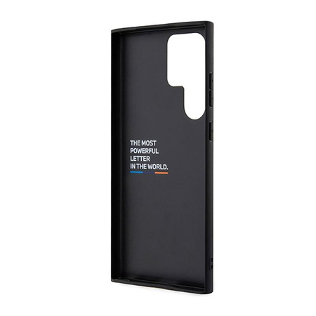 BMW Leather Hot Stamp Tricolor - pouzdro pro Samsung Galaxy S23 Ultra (černé)