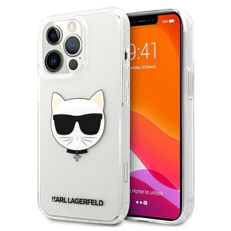 Karl Lagerfeld Choupette Head - pouzdro pro iPhone 13 Pro Max (průhledné)