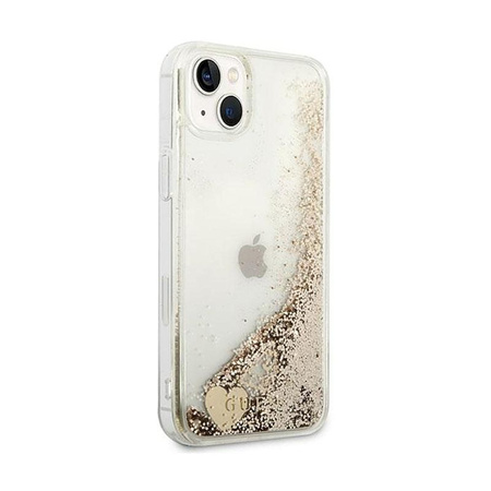 Guess Liquid Glitter Charms - iPhone 14 tok (arany)