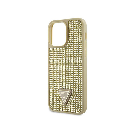 Guess Rhinestone Triangle - Coque iPhone 14 Pro Max (Or)