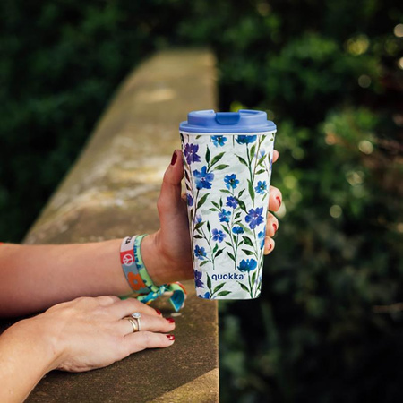 Quokka Vaso Cafe Doble Pared - Doppelwandiger Becher 450 ml (Ditsy Bloom)