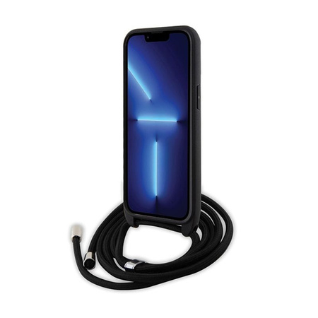 Karl Lagerfeld Crossbody Saffiano Metal Pin Karl & Choupette - pouzdro pro iPhone 13 Pro (černé)