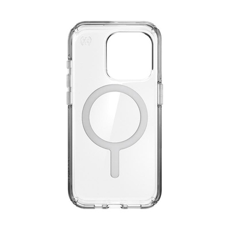 Pouzdro Speck Presidio Perfect-Clear MagSafe pro iPhone 15 Pro (průhledné / chromované / stříbrné)
