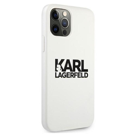 Karl Lagerfeld Silikon Stack Logo - iPhone 12 / iPhone 12 Pro Tasche (weiß)