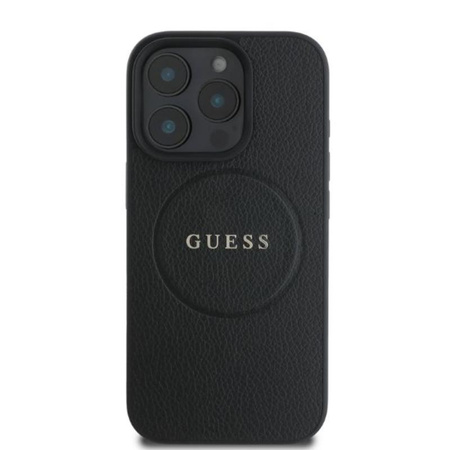 Guess Grained Ring MagSafe - Hülle iPhone 16 Pro (schwarz)
