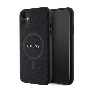 Guess Saffiano MagSafe - iPhone 11 tok (fekete)