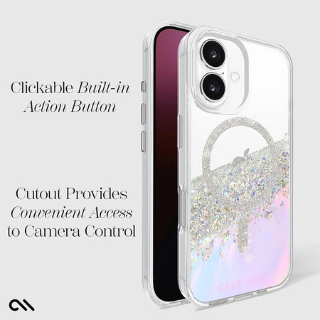 Case-Mate Karat MagSafe - Coque iPhone 16 (Holographic Soap Bubble)
