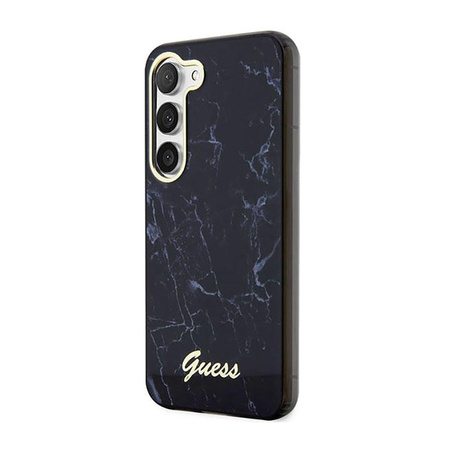 Guess Marble Collection - pouzdro pro Samsung Galaxy S23+ (černé)