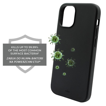 PURO ICON Cover - iPhone 12 Pro Max Case with Antimicrobial Protection (black)