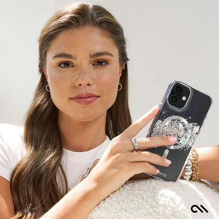 Case-Mate Karat MagSafe - Hülle für iPhone 16 mit Perlmuttverzierung (A Touch of Pearl)