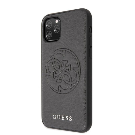 Guess Saffiano 4G Circle Logo - iPhone 11 Pro Tasche (schwarz)