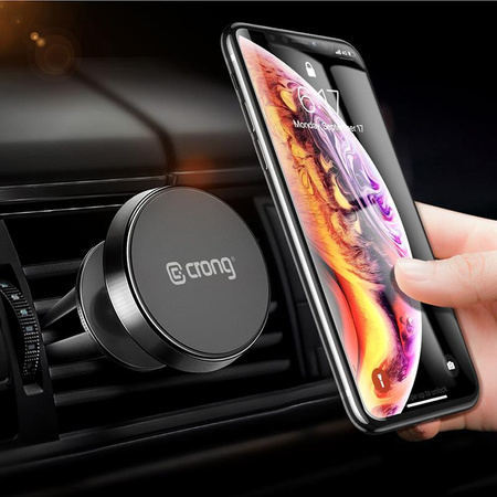 Crong Magnetic Smart Car Holder - Magnetický držák do auta pro telefon (černý)