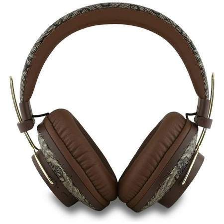 Guess Metal 4G Logo - Bezprzewodowe słuchawki nauszne Bluetooth ENC (brązowy)