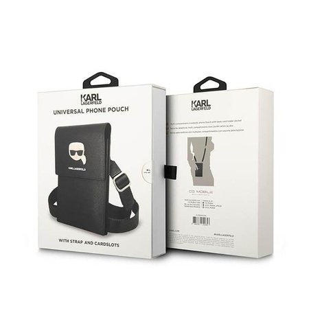 Karl Lagerfeld Metal Karl Head Wallet Phone Bag - Sac pour smartphone et accessoires (Noir)