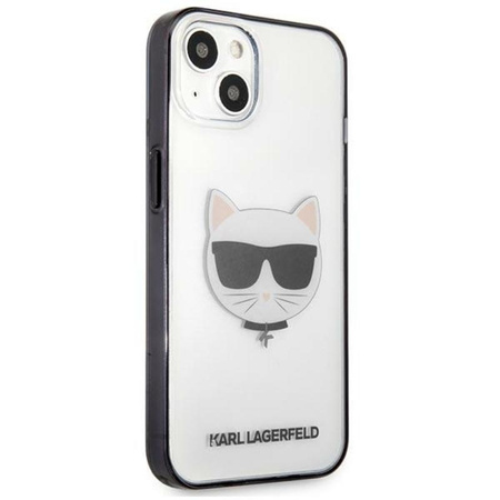 Karl Lagerfeld Choupette Head - Etui pour iPhone 13 mini (transparent / cadre noir)