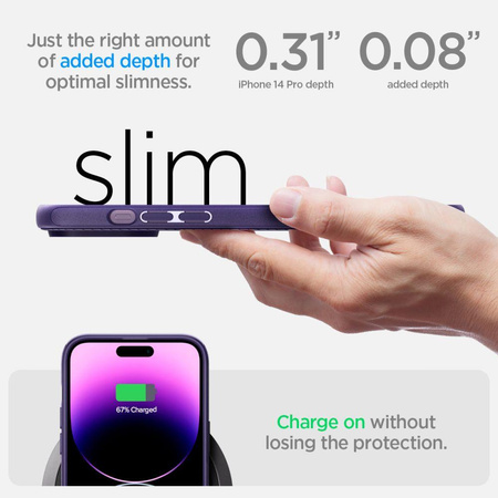 Spigen Mag Armor – Etui do iPhone 14 Pro (fioletowy)