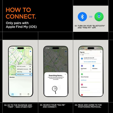 Spigen TagMe Bluetooth Tracker - Localisateur de clés, sac à dos, sac Apple Find My (Noir)