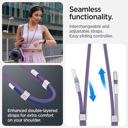 Spigen Universal Strap Set Crossbody & Wrist - Bandoulière + dragonne pour téléphone portable (Deep Purple)
