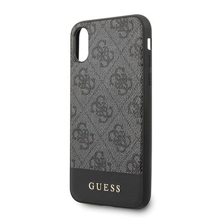 Guess 4G Bottom Stripe Collection - Etui iPhone Xs / X (szary)