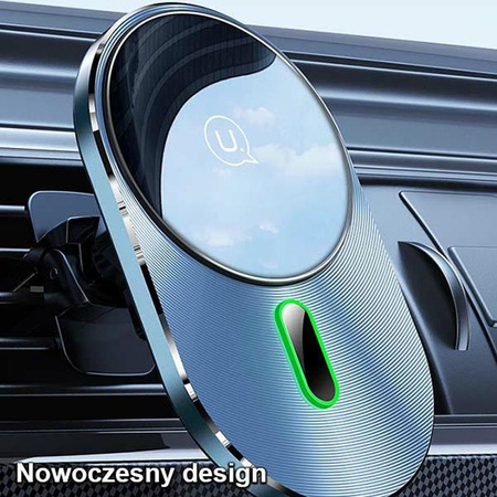 USAMS US-CD170 - Magnetický držák do auta s 15W bezdrátovým nabíjením (černý)