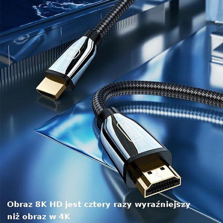 USAMS US-SJ497 - HDMI - HDMI 2.1 2m Kabel mit 8K 60 Hz / 4K 120 Hz Unterstützung (schwarz)