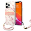 Guess márványszíj - iPhone 13 Pro Max tok (rózsaszín)