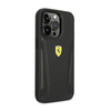 Étui en cuir Ferrari Stamp Sides - iPhone 14 Pro Case (Noir)