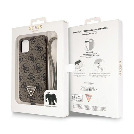Guess Crossbody 4G Metal Logo - Coque iPhone 11 (marron)