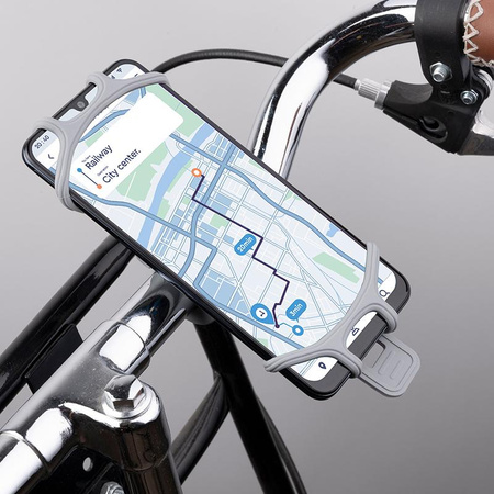 BIKE PHONE HOLDER for handlebars, Gray, 10-15cm, Dunlop