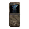 Guess Leder 4G Triangle Strass - Samsung Z Flip 5 Tasche (braun)