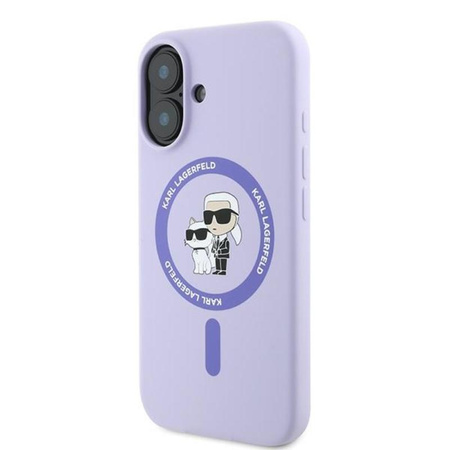 Karl Lagerfeld Silicone Karl & Choupette Ring MagSafe - iPhone 16 Plus Case (purple)