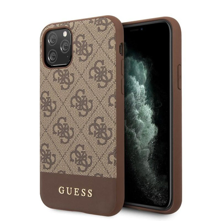 Guess 4G Bottom Stripe Kollektion - iPhone 11 Pro Tasche (braun)