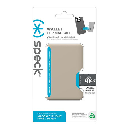 Speck ClickLock Wallet For MagSafe - Portefeuille magnétique MagSafe (Pale Oak)