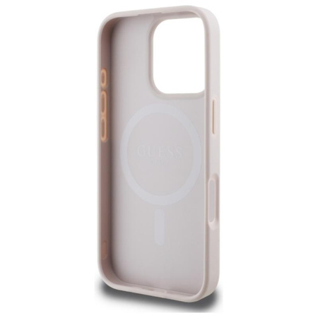 Guess Saffiano Peony Classic Logo MagSafe - iPhone 16 Pro Max Case (pink)