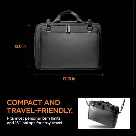 Spigen KD300 Klasden Laptop Bag - Sacoche pour ordinateur portable 16" (Noir)