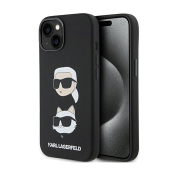 Karl Lagerfeld Silicone Karl & Choupette Heads - iPhone 15 Plus Case (black)